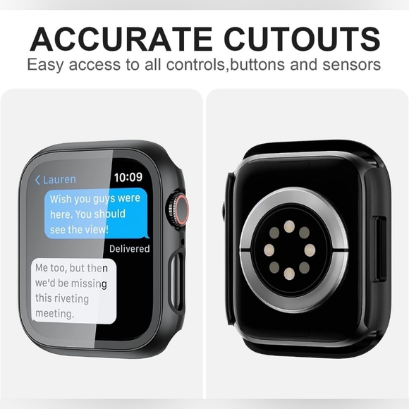 2 Pack Tempered Glass Screen Protectors for Apple Watch Series 7 - NEW - Picture 4 of 4